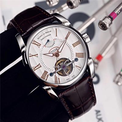 Replica Tourbillon A21j Automatic Movement Mens Watch White Dial Leather Strap E31