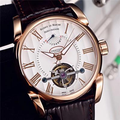 Replica Tourbillon A21j Automatic Movement Mens Watch White Dial Leather Strap E31