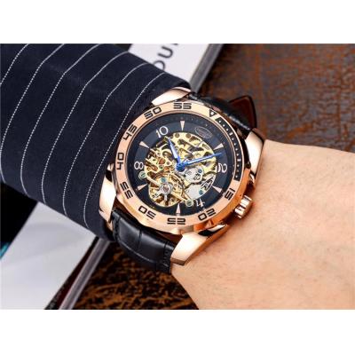 Replica Tourbillon A21j Automatic Movement Mens Watch Skeleton Dial Leather Strap A E36