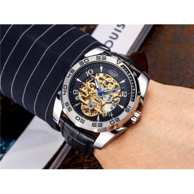 Replica Tourbillon A21j Automatic Movement Mens Watch Skeleton Dial Leather Strap A E36