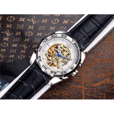 Replica Tourbillon A21j Automatic Movement Mens Watch Skeleton Dial Leather Strap A E36