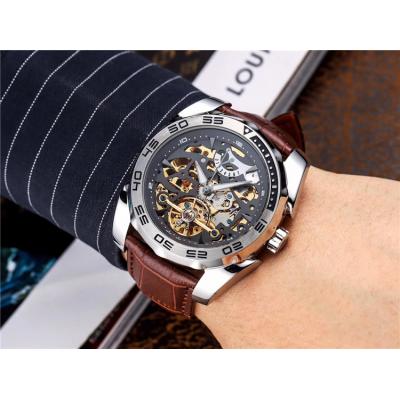 Replica Tourbillon A21j Automatic Movement Mens Watch Skeleton Dial Leather Strap B E36