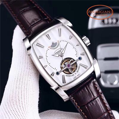 Replica Tourbillon A21j Automatic Movement Mens Watch White Dial Leather Strap E47