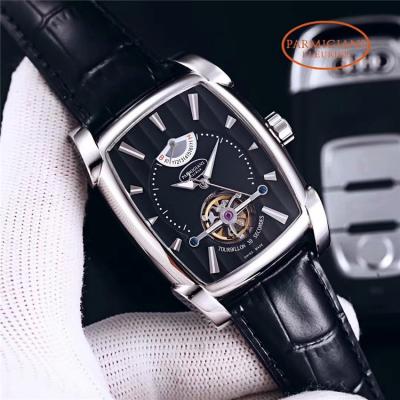 Replica Tourbillon A21j Automatic Movement Mens Watch White Dial Leather Strap E47