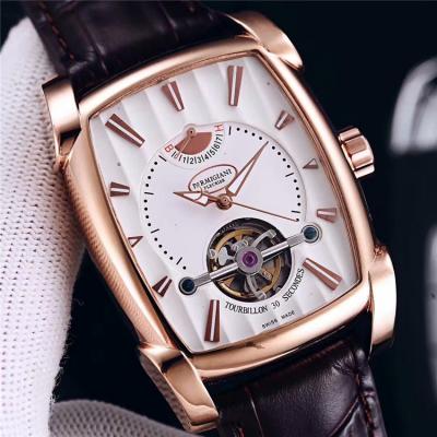 Replica Tourbillon A21j Automatic Movement Mens Watch White Dial Leather Strap E47