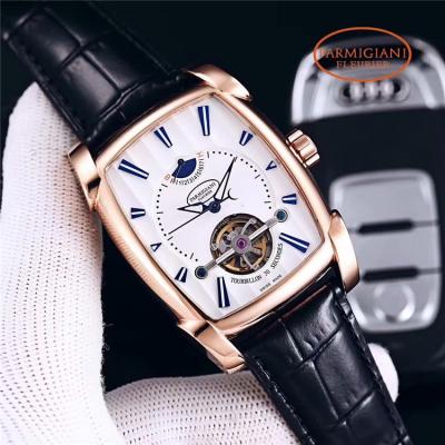 Replica Tourbillon A21j Automatic Movement Mens Watch White Dial Leather Strap E47