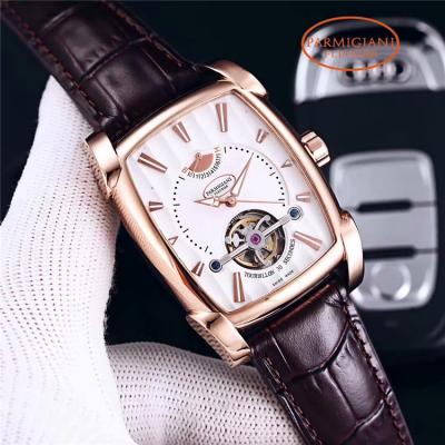 Replica Tourbillon A21j Automatic Movement Mens Watch White Dial Leather Strap E47