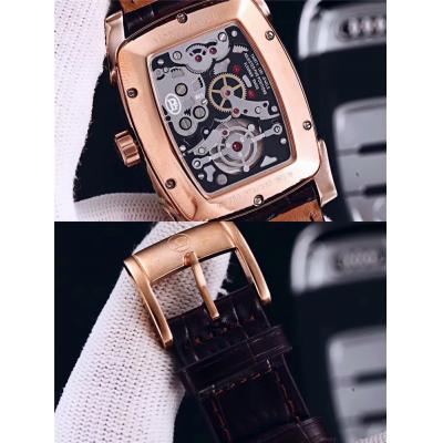 Replica Tourbillon A21j Automatic Movement Mens Watch White Dial Leather Strap E47