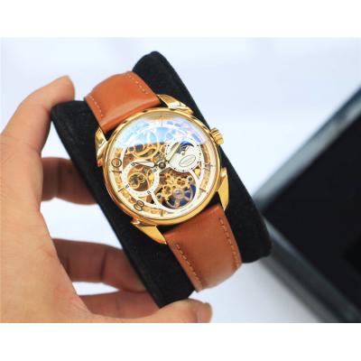 Replica Tonda A21j Automatic Movement Mens Watch Skeleton Dial Leather Strap A E49