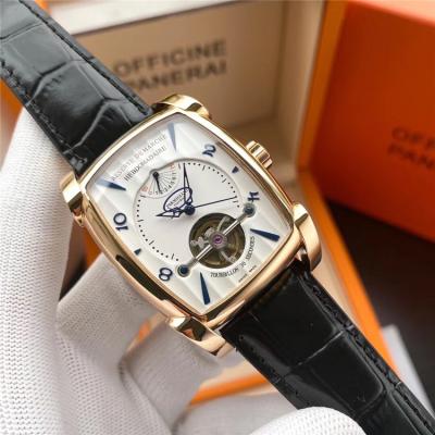 Replica Tourbillon A21j Automatic Movement Mens Watch White Dial Leather Strap A E61