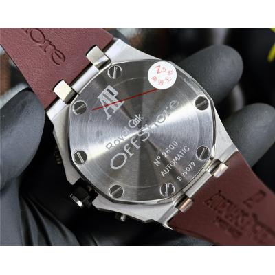 Replica Royal Oak Offshore Japan Quartz chronograph Movement Mens Watch White Dial Rubber Strap E212