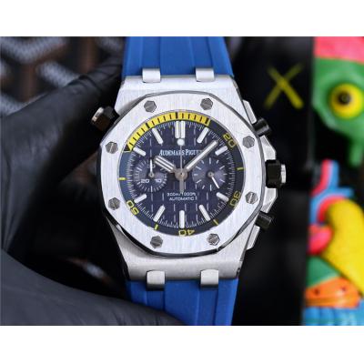 Replica Royal Oak Offshore Japan Quartz chronograph Movement Mens Watch White Dial Rubber Strap E214