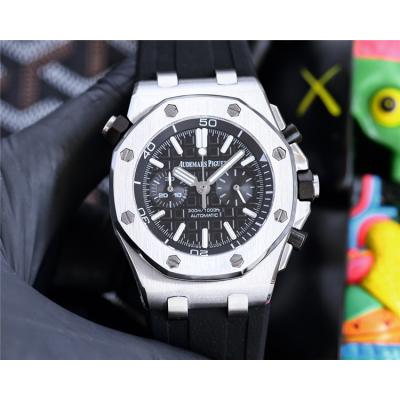 Replica Royal Oak Offshore Japan Quartz chronograph Movement Mens Watch White Dial Rubber Strap E214