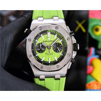 Replica Royal Oak Offshore Japan Quartz chronograph Movement Mens Watch White Dial Rubber Strap E214