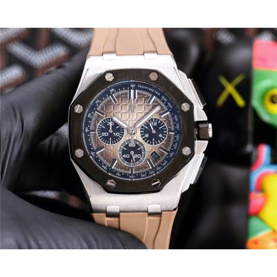 Replica Royal Oak Offshore Japan Quartz chronograph Movement Mens Watch Blue Dial Rubber Strap E216