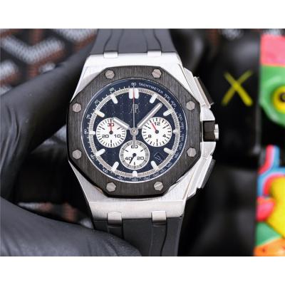 Replica Royal Oak Offshore Japan Quartz chronograph Movement Mens Watch Blue Dial Rubber Strap E216