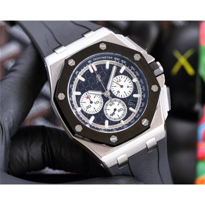 Replica Royal Oak Offshore Japan Quartz chronograph Movement Mens Watch Blue Dial Rubber Strap E216