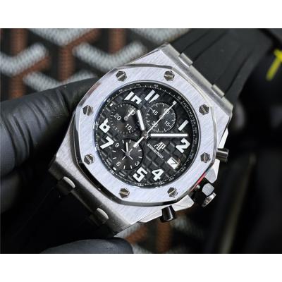 Replica Royal Oak Offshore Japan Quartz chronograph Movement Mens Watch White Dial Rubber Strap E217