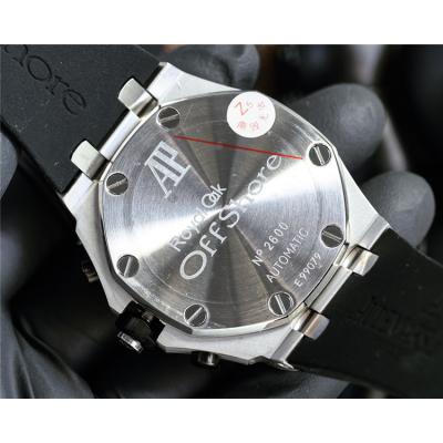 Replica Royal Oak Offshore Japan Quartz chronograph Movement Mens Watch White Dial Rubber Strap E217