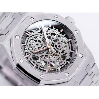 Replica Royal Oak A21j Automatic Movement Mens Watch Skeleton Dial Two Tone Rose Gold E224