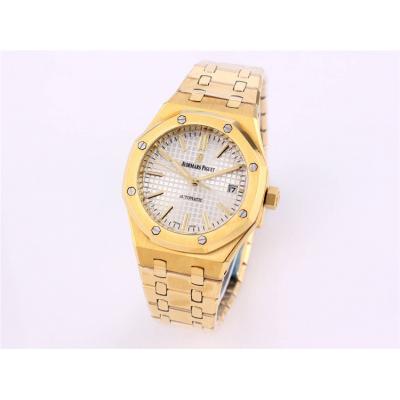 Replica Royal Oak A21j Automatic Movement Womens Watch Silver Dial Diamonds Case Yellow Gold C E227