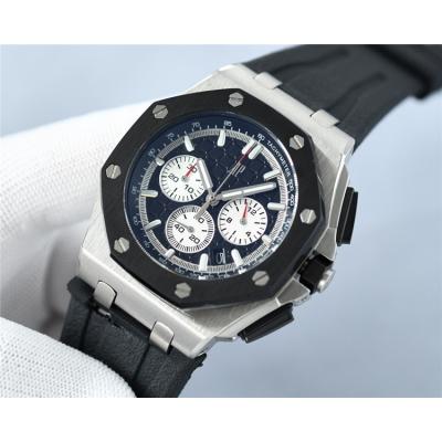 Replica Royal Oak Offshore Japan Quartz chronograph Movement Mens Watch Black Dial Rubber Strap E230