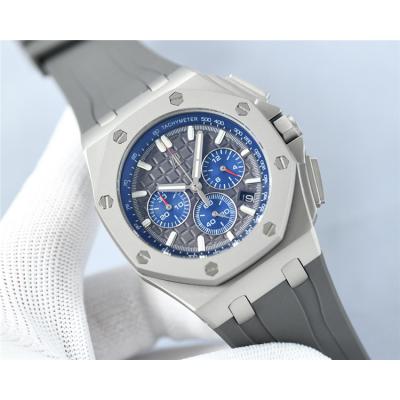 Replica Royal Oak Offshore Japan Quartz chronograph Movement Mens Watch Black Dial Rubber Strap E230