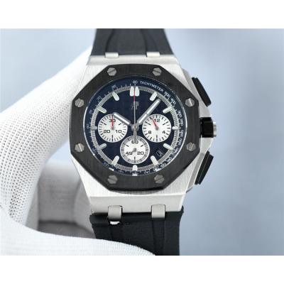 Replica Royal Oak Offshore Japan Quartz chronograph Movement Mens Watch Black Dial Rubber Strap E230