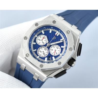 Replica Royal Oak Offshore Japan Quartz chronograph Movement Mens Watch Black Dial Rubber Strap E230