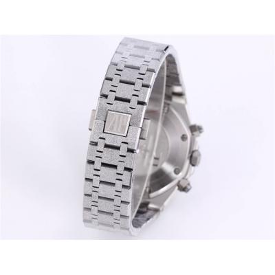 Replica Royal Oak Japan Quartz chronograph Movement Mens Watch Silver Dial Frost Stainless steel D A27