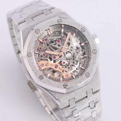 Replica Royal Oak A21j Automatic Movement Womens Watch Skeleton Dial Diamonds Case Frost Rose Gold B A29