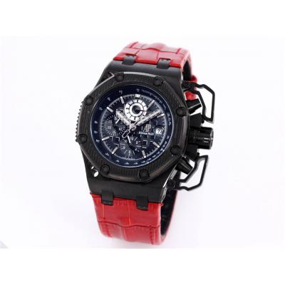 Replica Royal Oak Offshore A21j Automatic Movement Mens Watch Black Dial Leather Strap A30