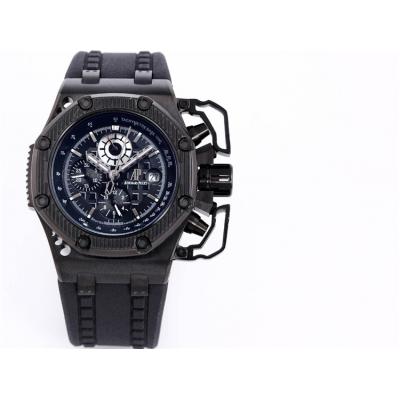 Replica Royal Oak Offshore A21j Automatic Movement Mens Watch Black Dial Leather Strap A30