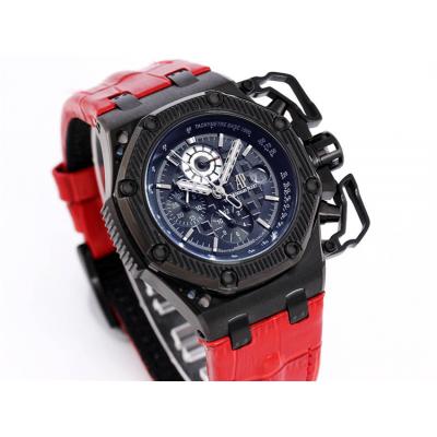 Replica Royal Oak Offshore A21j Automatic Movement Mens Watch Black Dial Leather Strap A30