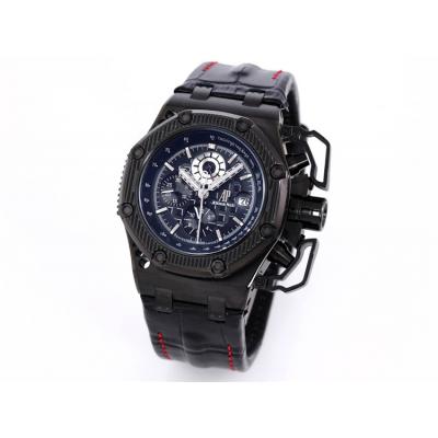 Replica Royal Oak Offshore A21j Automatic Movement Mens Watch Black Dial Leather Strap A30