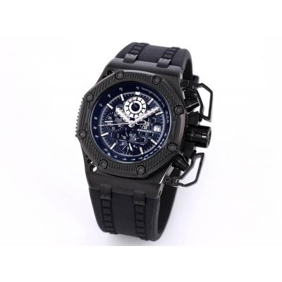 Replica Royal Oak Offshore A21j Automatic Movement Mens Watch Black Dial Leather Strap A30