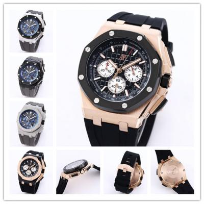 Replica Royal Oak Offshore Japan Quartz chronograph Movement Mens Watch Black Dial Rubber Strap B A31