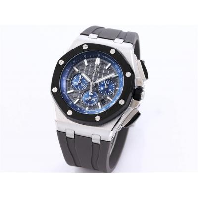 Replica Royal Oak Offshore Japan Quartz chronograph Movement Mens Watch Black Dial Rubber Strap B A31