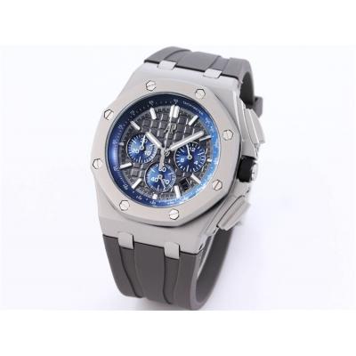 Replica Royal Oak Offshore Japan Quartz chronograph Movement Mens Watch Black Dial Rubber Strap B A31