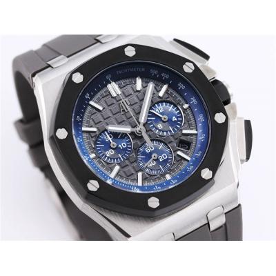 Replica Royal Oak Offshore Japan Quartz chronograph Movement Mens Watch Black Dial Rubber Strap B A31