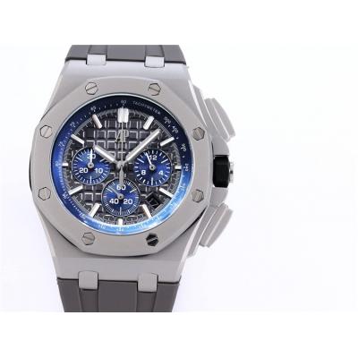 Replica Royal Oak Offshore Japan Quartz chronograph Movement Mens Watch Black Dial Rubber Strap B A31