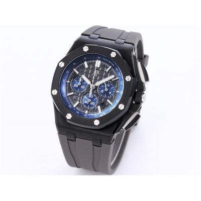 Replica Royal Oak Offshore Japan Quartz chronograph Movement Mens Watch Black Dial Rubber Strap B A31