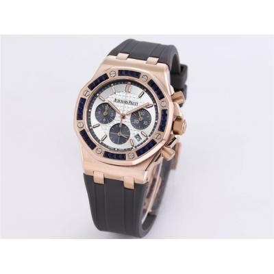 Replica Royal Oak Offshore Japan Quartz chronograph Movement Womens Watch White Dial Rubber Strap A A32