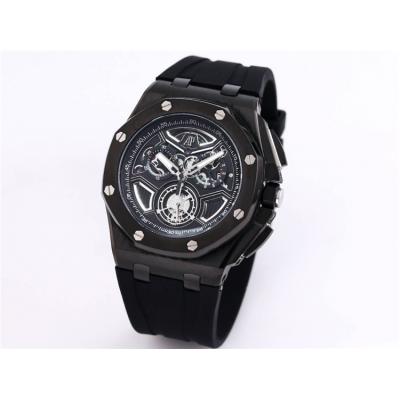 Replica Royal Oak Offshore Japan Quartz chronograph Movement Mens Watch Black Dial Rubber Strap A33