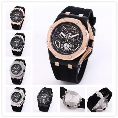 Replica Royal Oak Offshore Japan Quartz chronograph Movement Mens Watch Black Dial Rubber Strap A33