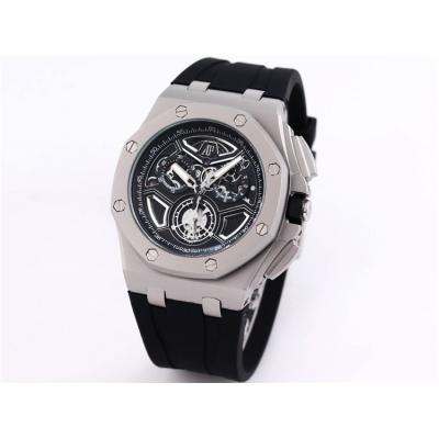 Replica Royal Oak Offshore Japan Quartz chronograph Movement Mens Watch Black Dial Rubber Strap A33