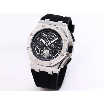 Replica Royal Oak Offshore Japan Quartz chronograph Movement Mens Watch Black Dial Rubber Strap A33