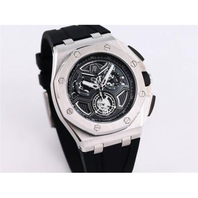 Replica Royal Oak Offshore Japan Quartz chronograph Movement Mens Watch Black Dial Rubber Strap A33