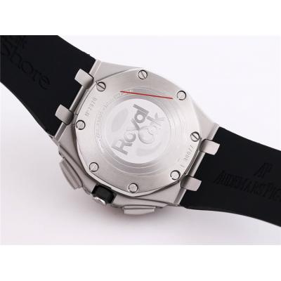 Replica Royal Oak Offshore Japan Quartz chronograph Movement Mens Watch Black Dial Rubber Strap A33