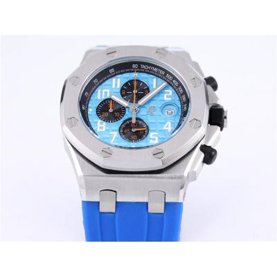 Replica Royal Oak Offshore Japan Quartz chronograph Movement Mens Watch Green Dial Rubber Strap A34